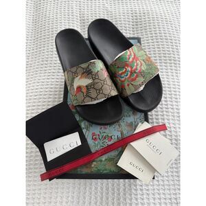 RARE - Gucci Flip Flop Size 10 - Tian Bloom Bird Flora